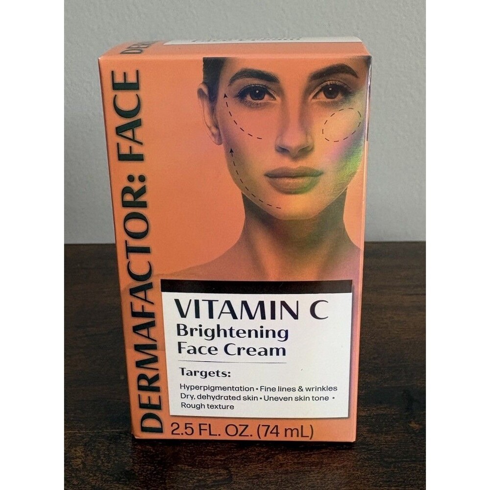 Dermafactor Face Vitamin C Brightening Face Cream 2.5oz Lightweight Gentle New!